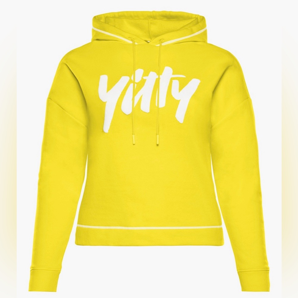 NWT Yitty Major Label EP Yellow Puff Logo Fleece Hoodie Size S